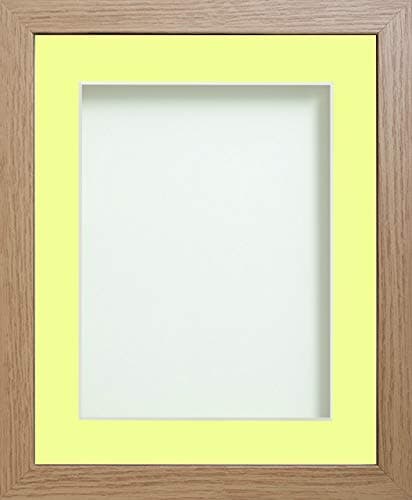 Frame Company Allington Beech Photo Frame with Lemon Bon Bon Mount, A3 for A4, fitted with perspex