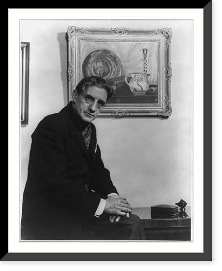 Historic Framed Print, [Sir John Barbirolli, half-length portrait, seated], 17-7/8" x 21-7/8"