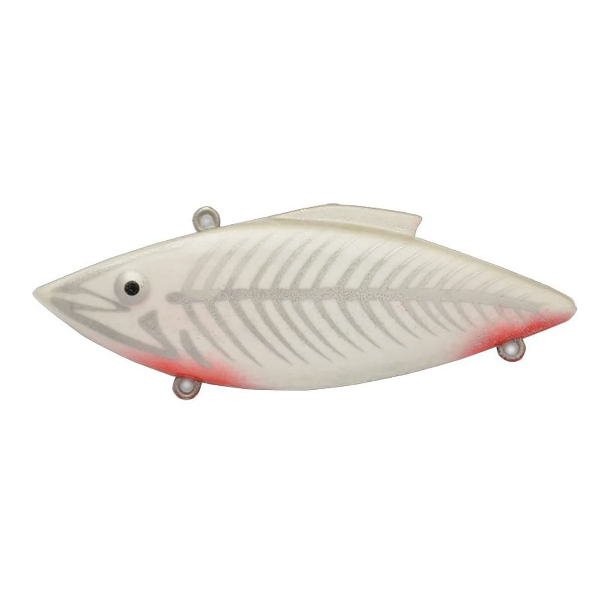 Bill Lewis Lures Lifelike Vibrations Rat-L-Trap 1/2 OZ Lipless Crankbait Fishing Wobble Sinking Lure for Black Bass, Trout, Walleye, Pike, Salmon, White Zombie