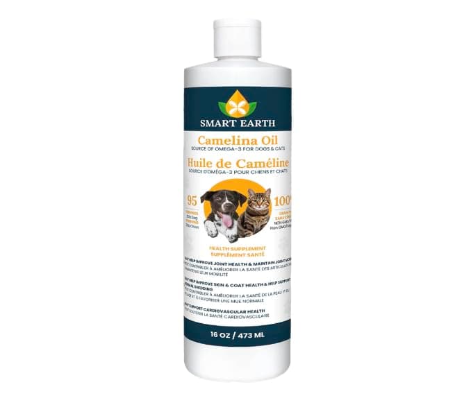 Smart Earth Camelina Oil for Dogs - Omega 3, 6, 9 Supplement for Healthy Skin, Shiny Coat & Flexible Joints - Dog Joint Supplement, 16oz