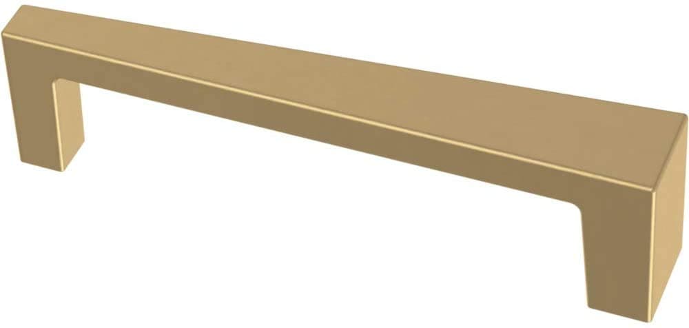 Franklin Brass Angled Cabinet Pull, Brushed Brass, 3-3/4 in (96 mm) Drawer Handle, 10 Pack, P40828K-117-C