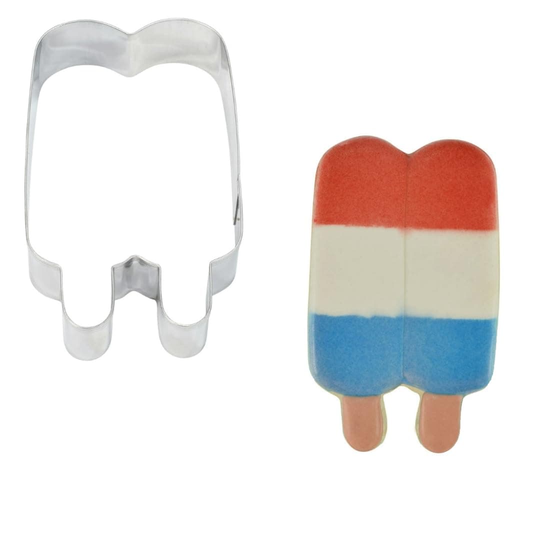 R&M Twin Pop cookie cutter, Popsicle Cookie Cutter, 3.75" - Stainless Steel