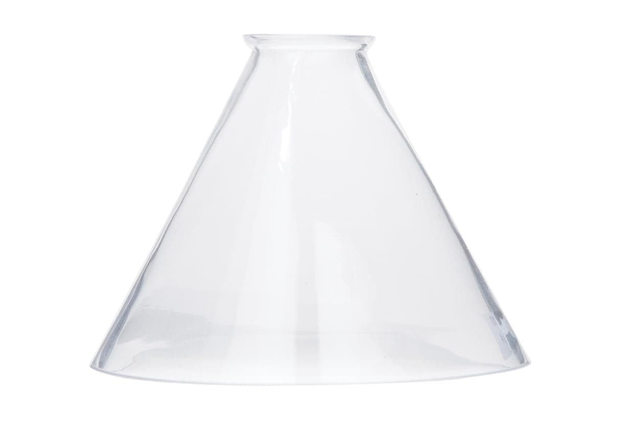 B & P Lamp Clear Glass Deep Cone Shade (18cm )