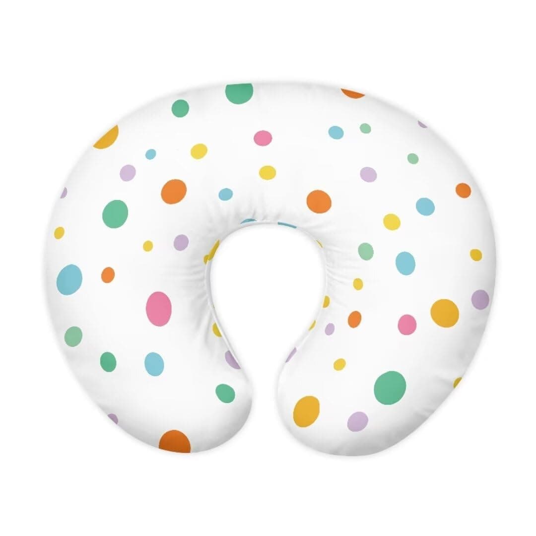 Jeiento Rainbow Polka Dot Nursing Pillow Covers for Breastfeeding and Bottle Feeding Ultra Soft Newborn U-Shaped Breastfeeding Pillowcase Cushion Cover