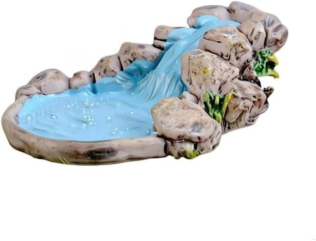 Blue DIY Miniature Mini Water Pool Fairy Garden Lawn Ornament Outdoor Statues for Mountain Dollhouse Decor Craft, Garden Sculptures and Statues, Outdoor Statues