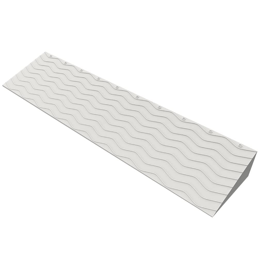 OUKEJNM 3" Rise Threshold Ramp Doorway, Rubber Wheelchair Ramp for Home Steps/Door, 39" Wide Curb Ramp, Non-Slip Textured Surface(White,0.98" Rise/99 * 8 * 2.5cm)