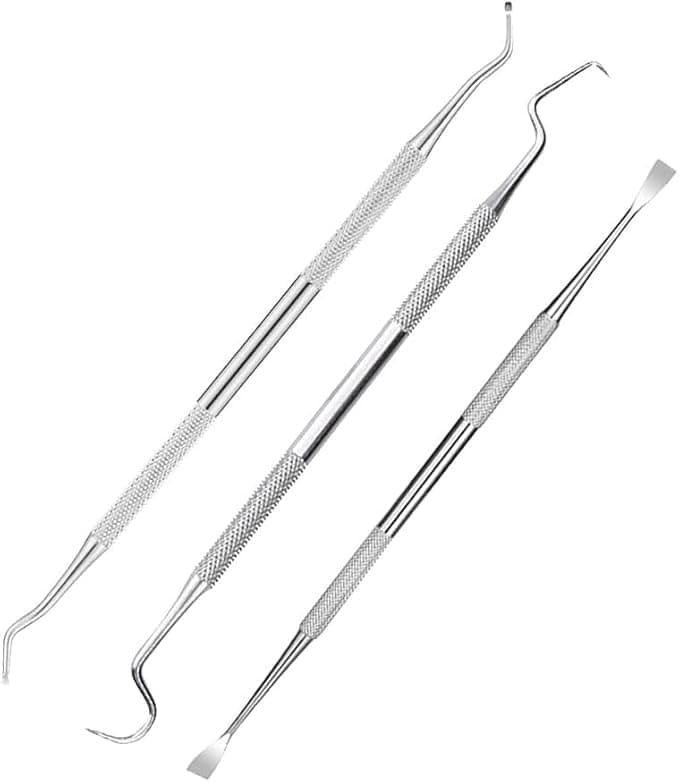 3 Pcs Stainless Steel Tooth Scraper Professional Dental Pick Scaler Teeth Tarter Plaque Remover Cleaner Teeth Cleaning Tools Dental Care Hygiene Kit Interdental Floss Picks Dental Floss and Picks