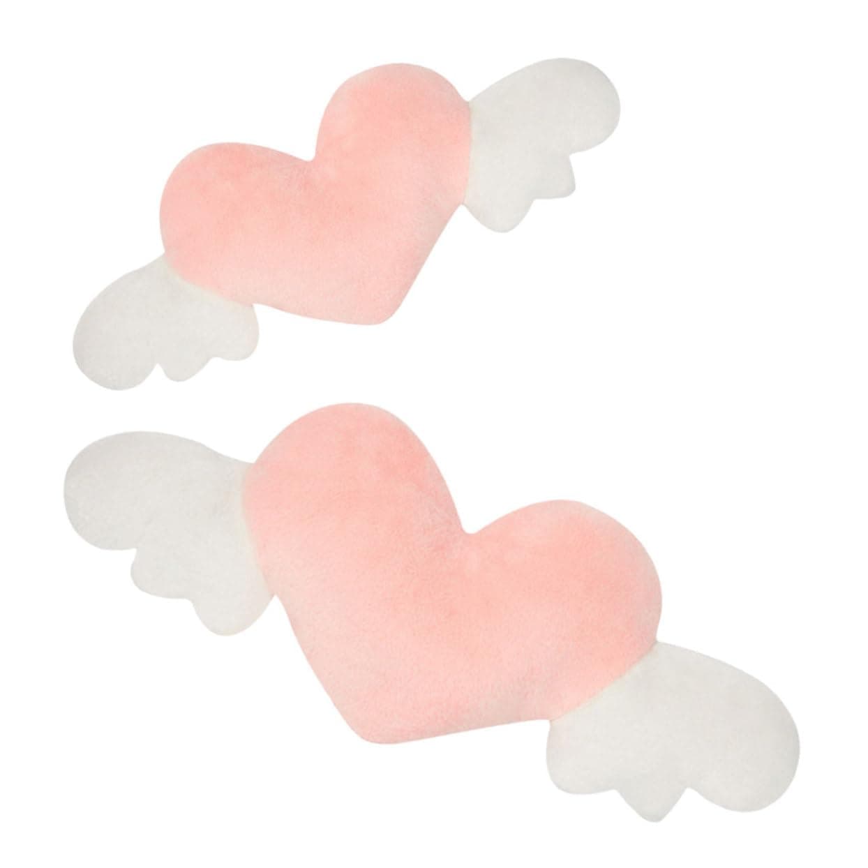 PartyKindom Pink Heart Car Pillow with Wings, Plush Headrest and Lumbar Support, Cute Driving Accessory