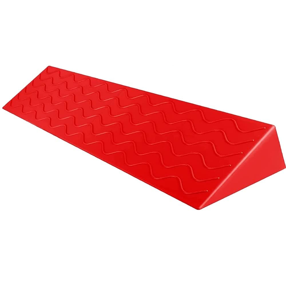 OUKEJNM 3" Rise Threshold Ramp Doorway, Rubber Wheelchair Ramp for Home Steps/Door, 39" Wide Curb Ramp, Non-Slip Textured Surface(Red,1.2" Rise/99 * 10 * 3cm)