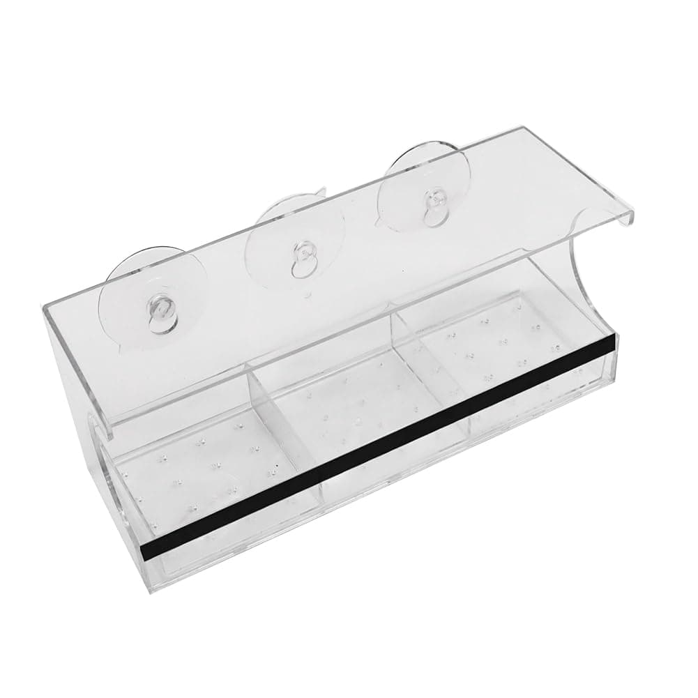 pizarra Window Bird Feeders with Strong Suction Cups, Clear Bird Feeder for Outside, Bird House with Lift-Up 3 Compartment Trays