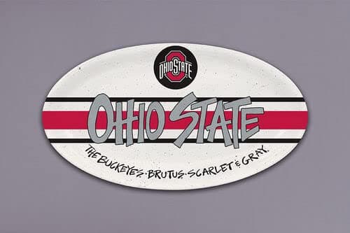 Magnolia Lane Ohio State University Oval Plate, 12.25-inch Length, Melamine