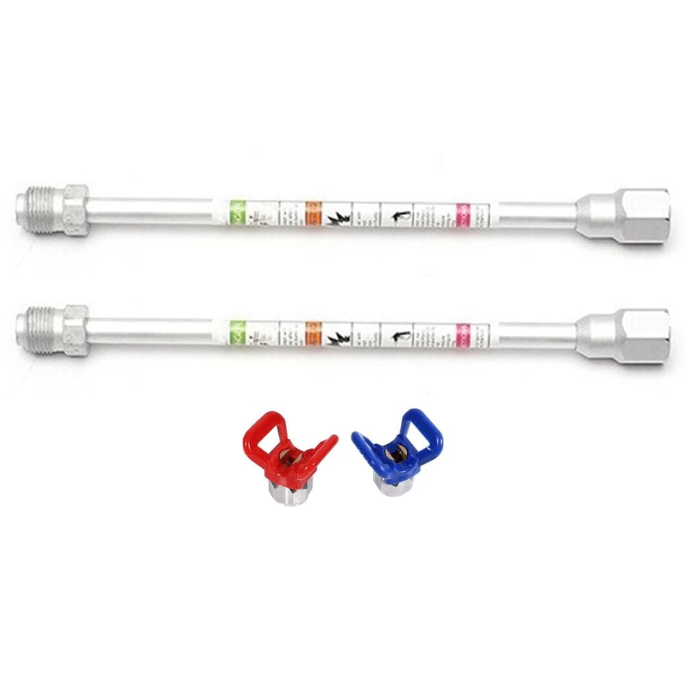 Yahewer 2 Pcs Airless Paint Sprayer Extension Pole Rod Aluminum Alloy for Airless Paint Sprayer Nozzle Seats Guard