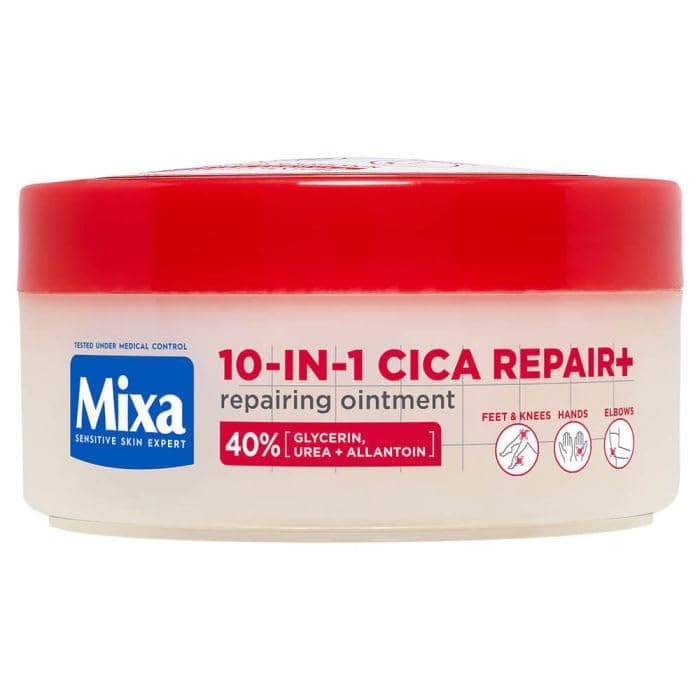 Mixa 10-in-1 CICA Repair+ Restoring Ointment for Very Dry Skin – 150 ml – Intensive Hydration & Repair Cream with Glycerin, Urea & Allantoin