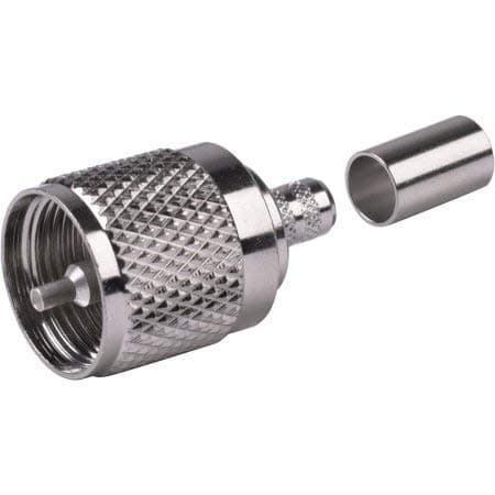 MPD Digital PL259 Male Crimp Connector for RG8x, Mini 8, LMR240 for UHF/VHF/CB/Ham Radios and Antennas (1 Unit)