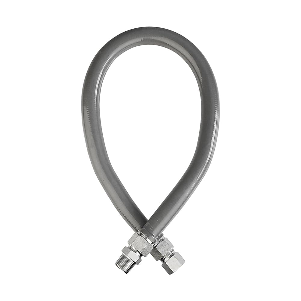 PLUMBINGMASTER 36" 3/4" MIP x 3/4" FIP Gas Line(1" OD),Gray PVC Full Flow Coated Gas Hose,Gas Connector Hose Supply for Indoor and Outdoor