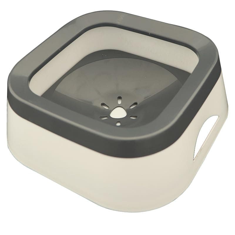 Dog Bowl No Spill, Pet Water Bowl No Drip Slow Water Feeder Bowl, Large Capacity Vehicle Carried Dog Water Bowl, Pet Water Bowl Dispenser with Non-Slip Pad, Pet Slow Drinking Bowl for Dogs Cats (Gray)