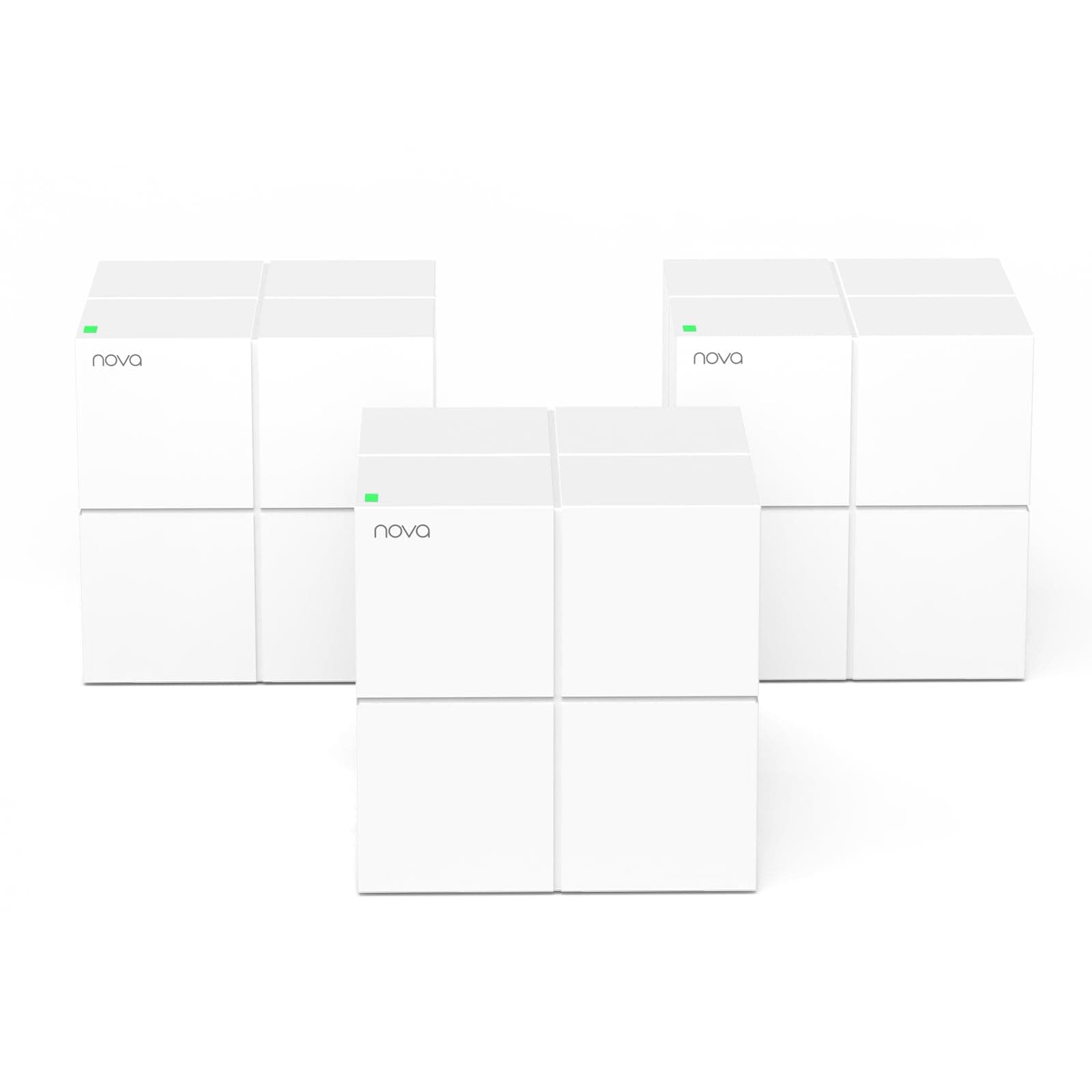 Tenda Nova Mesh WiFi System MW6 - Cover up to 6000 sq.ft - AC1200 Whole Home WiFi Mesh Router - Gigabit Dual-Band Mesh Network for 90 Devices - 3-Pack