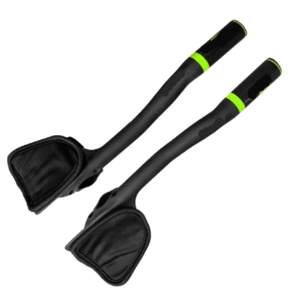 Full Carbon Fiber Road Bicycle Handlebar Compatible with TT Bikes, Road Bikes, Mountain Bikes, BMX, and Similar(Green)