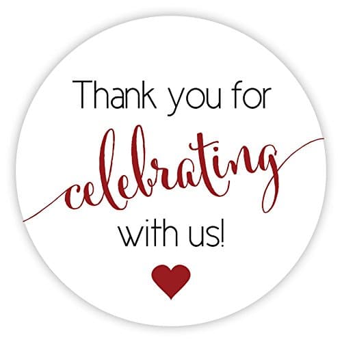 Thanks for Celebrating With Us Stickers, Wedding and Even Favor Labels (#362-BBU)