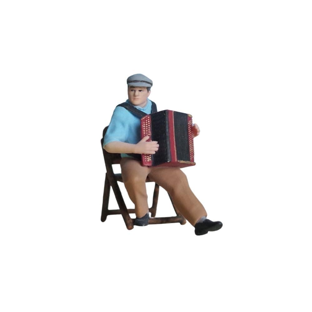 TWSX Miniatures Uncle Playing The Accordion 1PC, 1:43 Scale,Skill, Proficiency,Miniature People, Miniature Models, Suitable for DIY Landscapes, Creative Scenes, Matching and Macro Photography