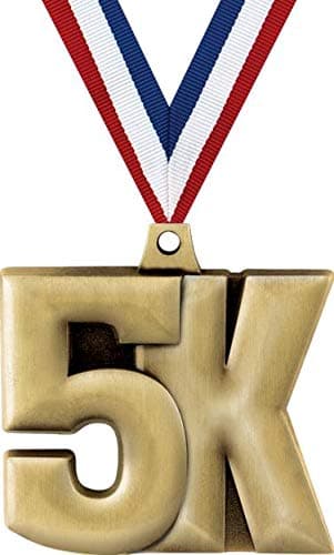 Crown Awards 2" 5K Medal, Perfect 5K Gold Medals to Reward Participants and Winners 1 Pack
