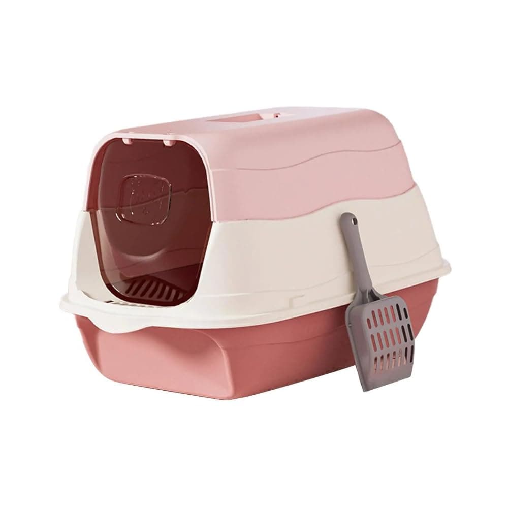 Cat Litter Box, Hooded Cat with Lid Fully Enclosed Cat Toilet Removable Sandbox Kitty Litter Tray with Front Door Flap for Small Cat Pet Kitty Accessories,19.69" L x 13.39" W x 12.99" H