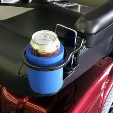 Combination Cell Phone/Drink Holder for Power Wheelchairs (Invacare Flange, 3.25 x .77")