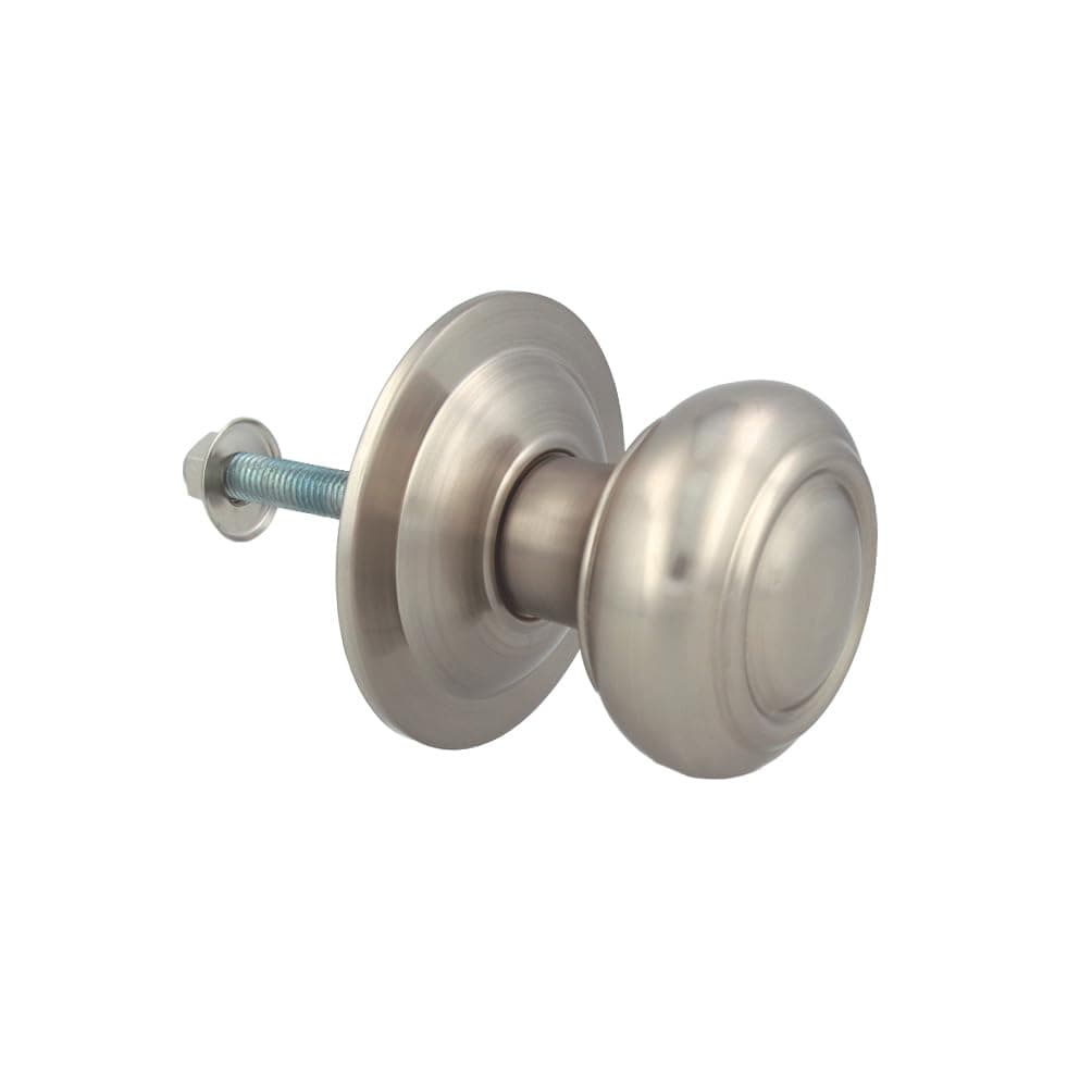 AMIG - Round Knob for Exterior Entrance Doors | Handle for Home Main Door | Handle Diameter Ø70 mm | Brass | Silver Plated | Includes Screw and Fixing Nut