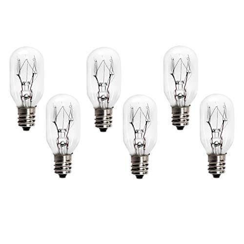 6 Pack Salt Lamp Bulbs, Replacement 15W E12 Base Incandescent Bulbs
