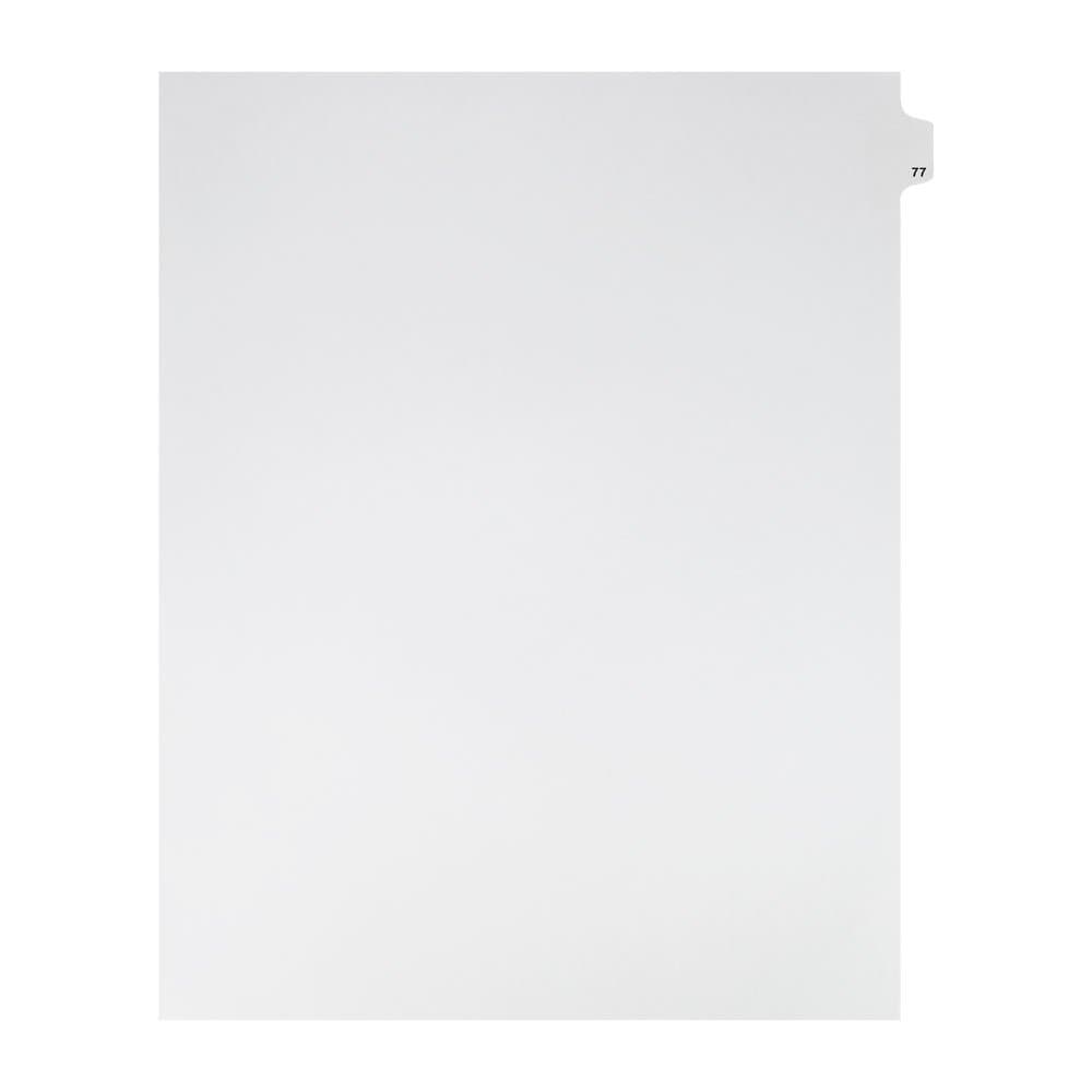 Blumberg Numbered Notebook Dividers, Side Tabbed, Letter Size, Not Punched with Holes, 25 Sheets of The Same Number per Package (77)