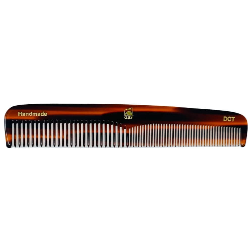 G.B.S Handmade Styling Dressing Comb DCT - 7" Tortoise Coarse All Purpose Fine Dressing Comb- Smooth Cellulose Acetate, Saw-Cut & Hand Polished, Everyday hair caretaker for all Men, Women, kids