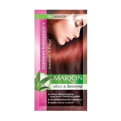 Marion Hair Color Shampoo in Sachet - Lasting 4-8 Washes - With Aloe & Keratin 96 Mahogany