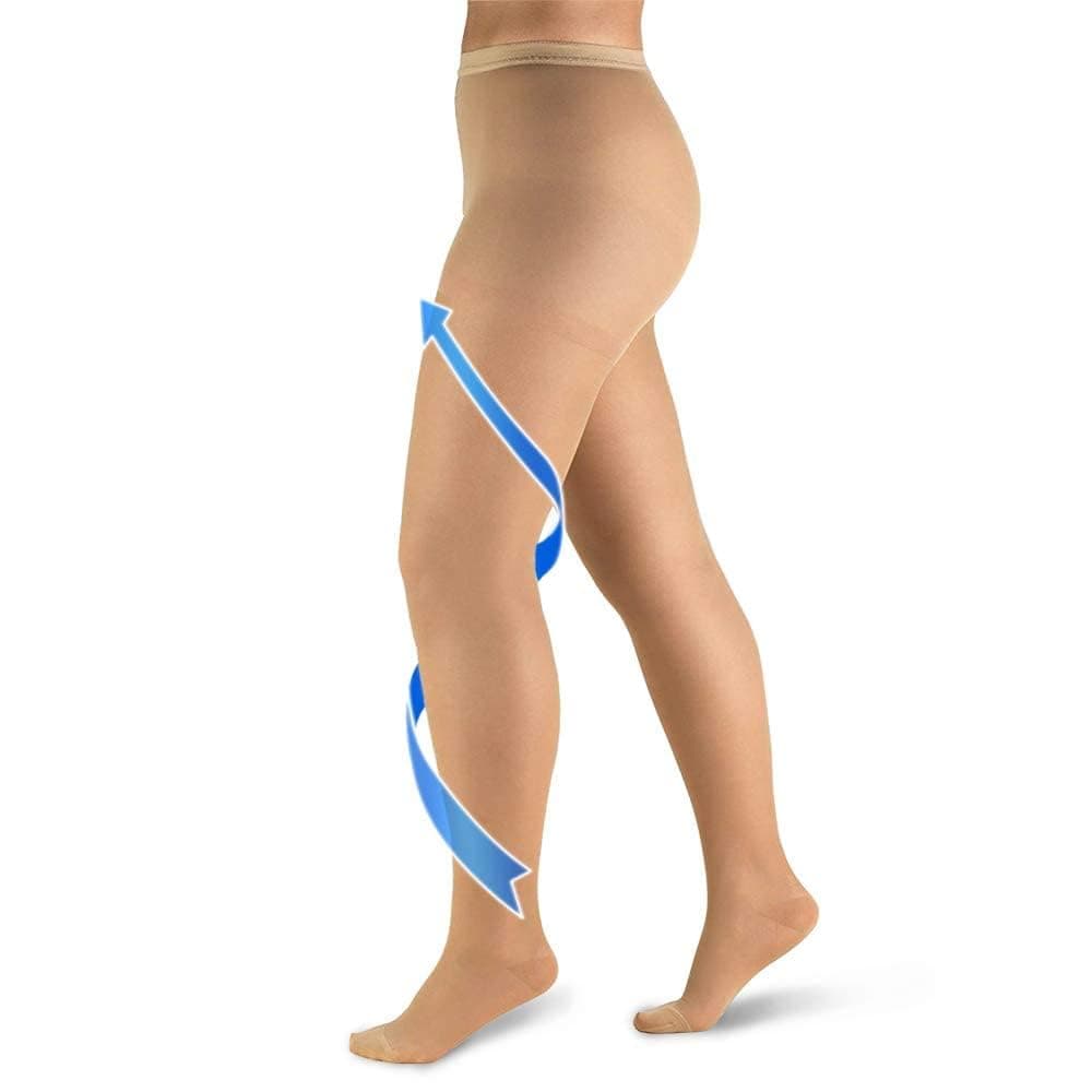 20-30mmHg Compression Pantyhose for Women, Medical Compression Stockings, High Waist Opaque Compression Tights for Lymphadema Edema, Swelling, Varicose Veins, Support Hose for Teacher Doctor (S,