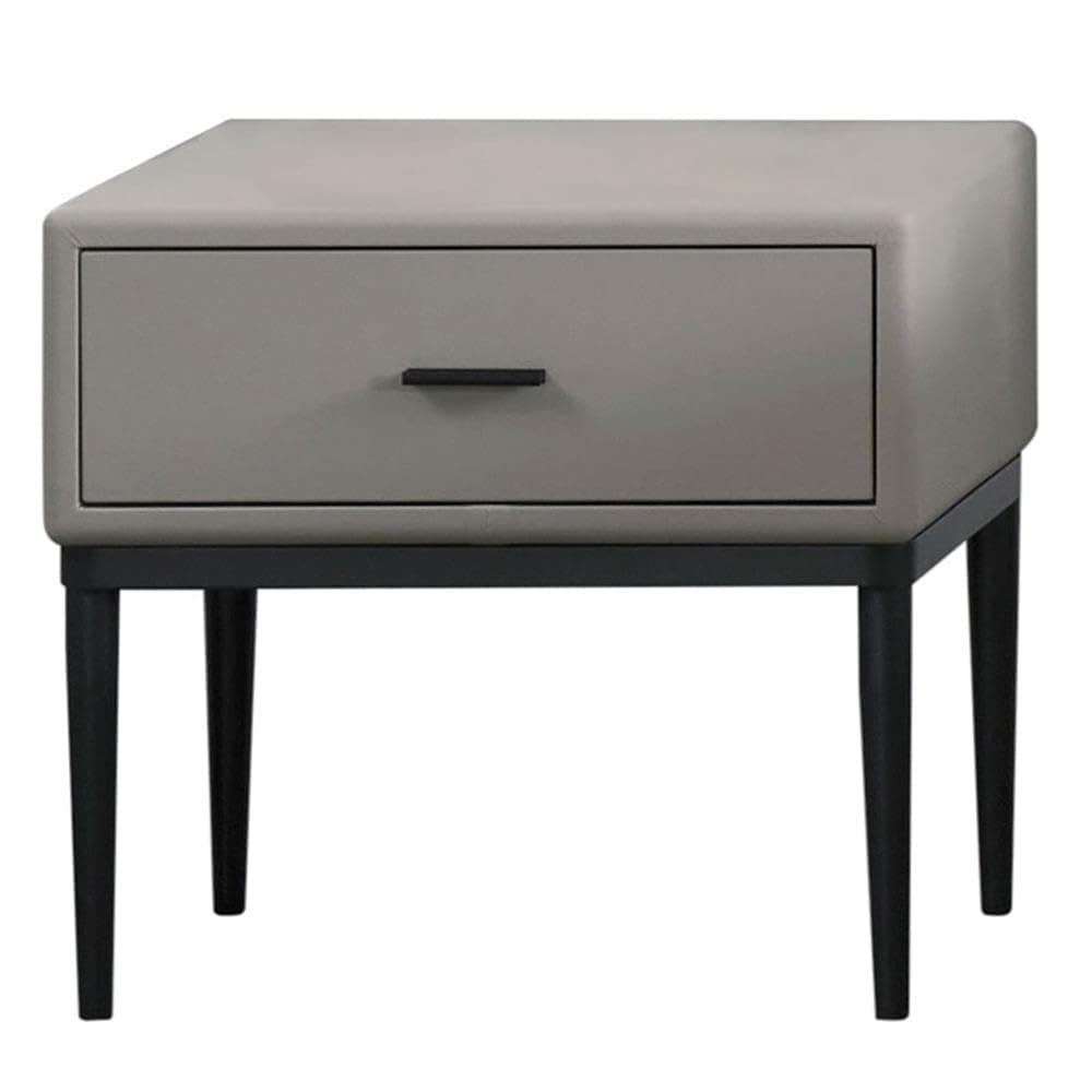 American Eagle NS-D081 Modern Chic Light Gray Genuine Leather Nightstand