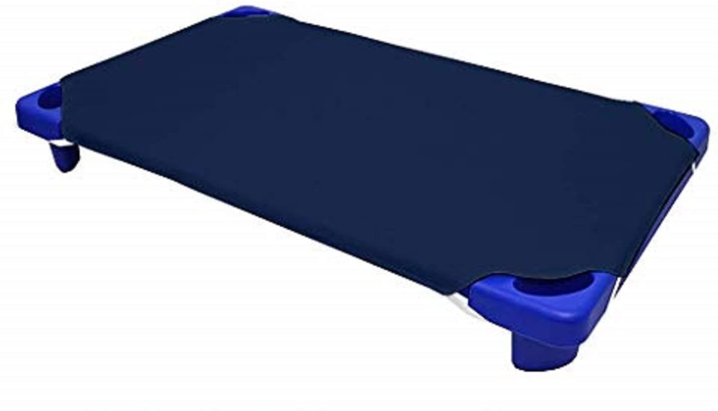 Rineni Daycare Cot Sheets for Toddler and Preschool 36 Pieces Daycare Cot Sheets (23 x 40) Inches - Poly Cotton Fabric Pre-School Cot Sheets - Cot Bed Fitted Sheet - Indigo Blue