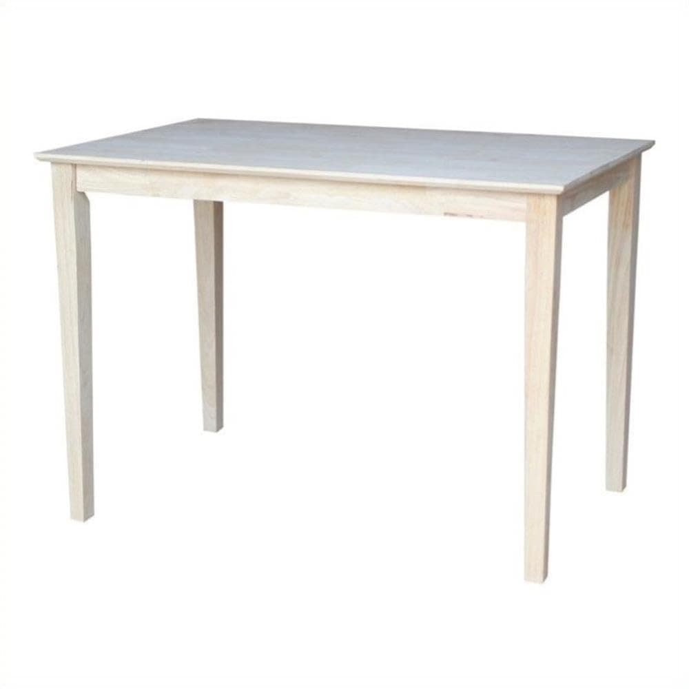 International Concepts Unfinished 36" Solid Dining Table with Shaker Legs