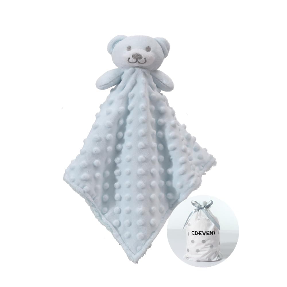 CREVENT Soft Plush Animal Face Security Blankets for Boys and Girls, Great Gifts for Birthday Baby Shower (Grey Zebra)