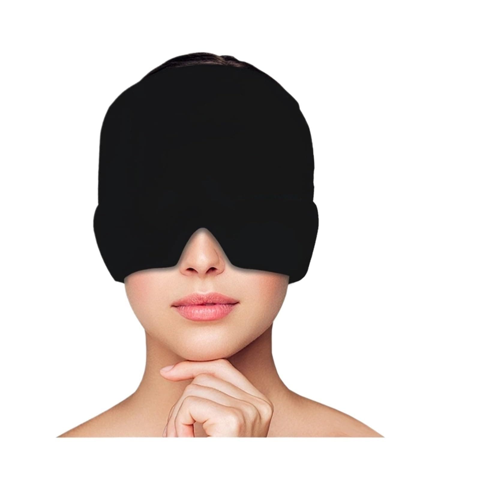 Xuyingst Migraine Relief Cap, Gel Ice Head Wrap, Hot and Cold Therapy, Headache Puffy Eyes, Tension and Stress Relief Soothing Headache Ice Pack Mask Products unisex-adult(Black)