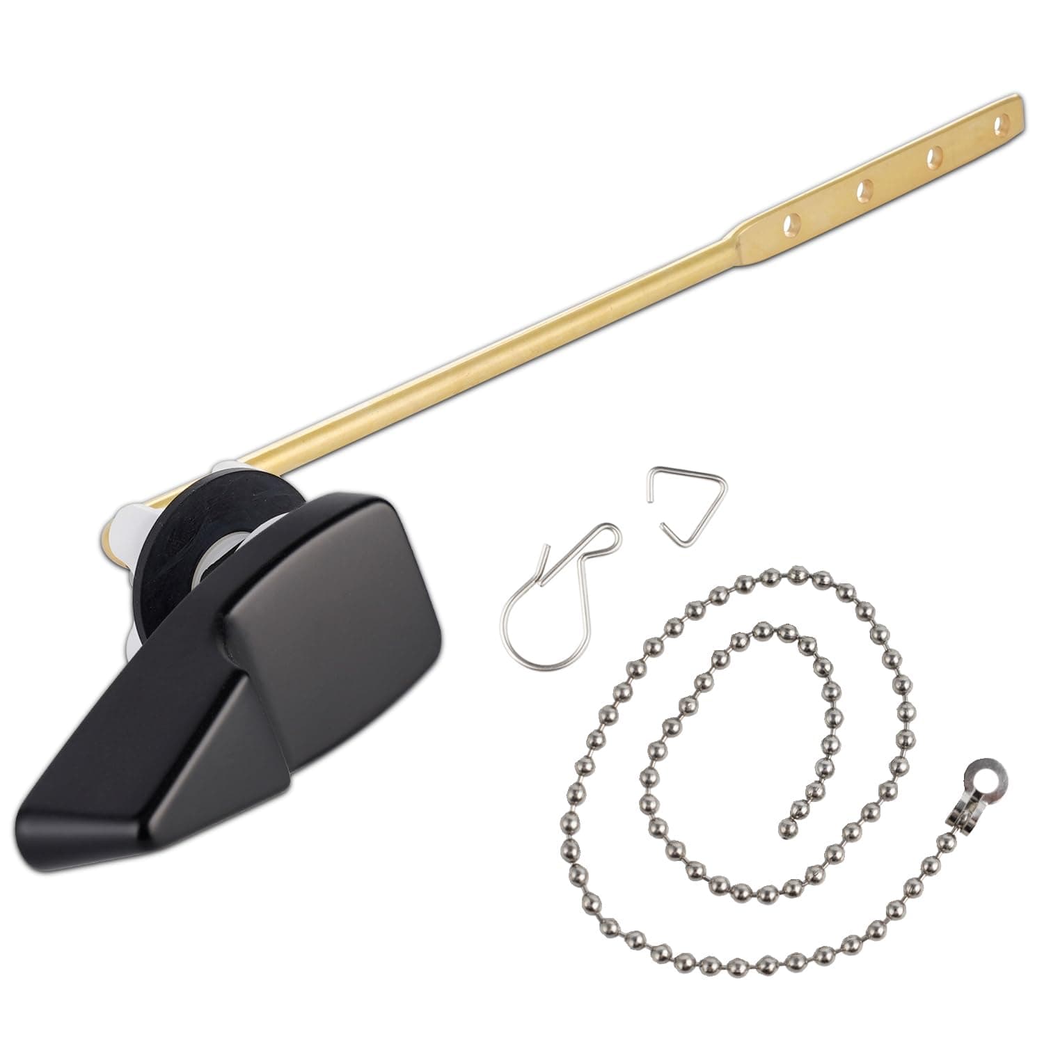 Universal Front Mount Metal Toilet Handle Replacement Kit, Matte Black