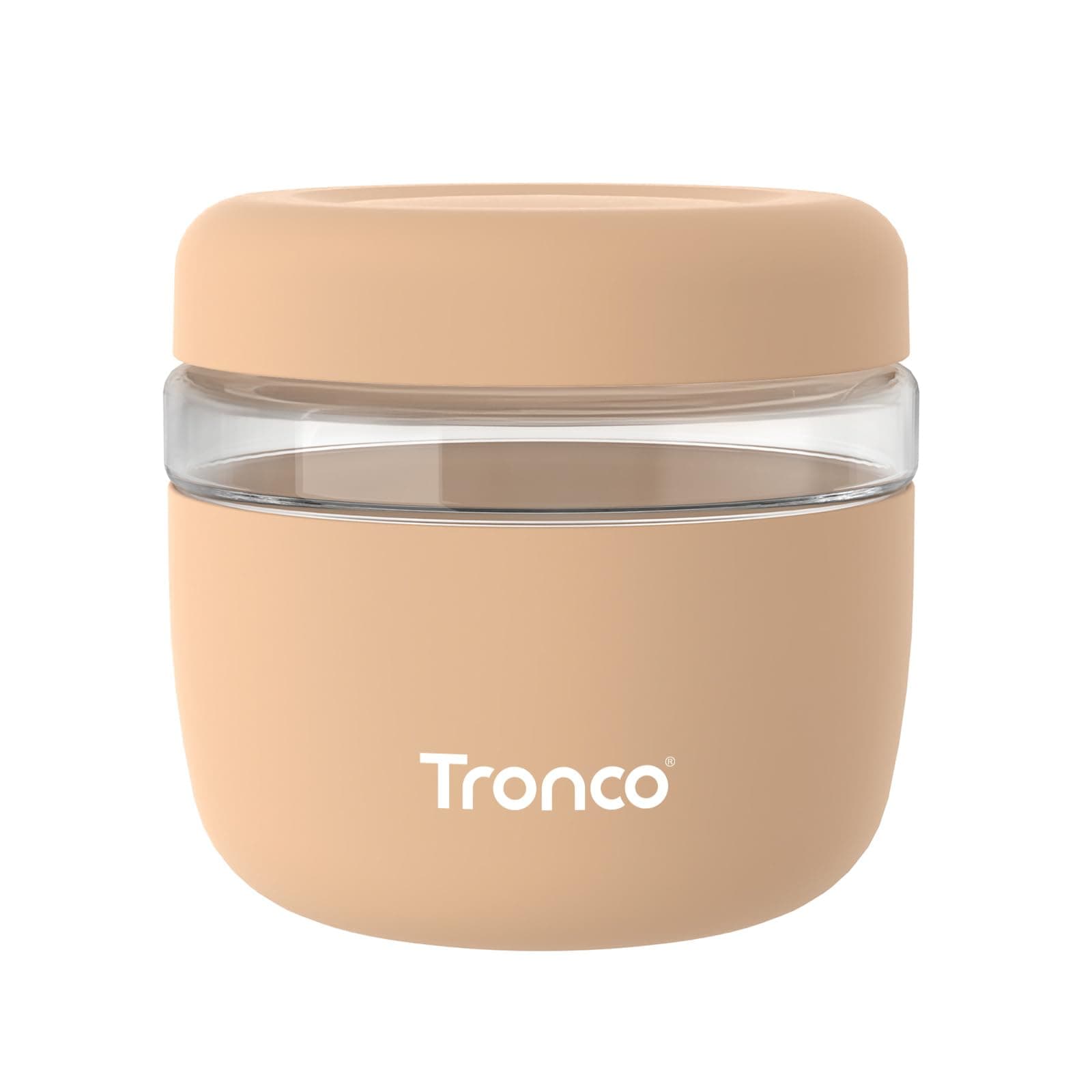 Tronco 24 oz Glass Lunch Bowl Container with Lid, Reusable Glass Food Container for Salad, Snack,Yogurt, Soup Food Storage, Meal Prep, Airtight, Leak & Spill Proof, Dishwasher Safe, BPA-Free, Set of 1