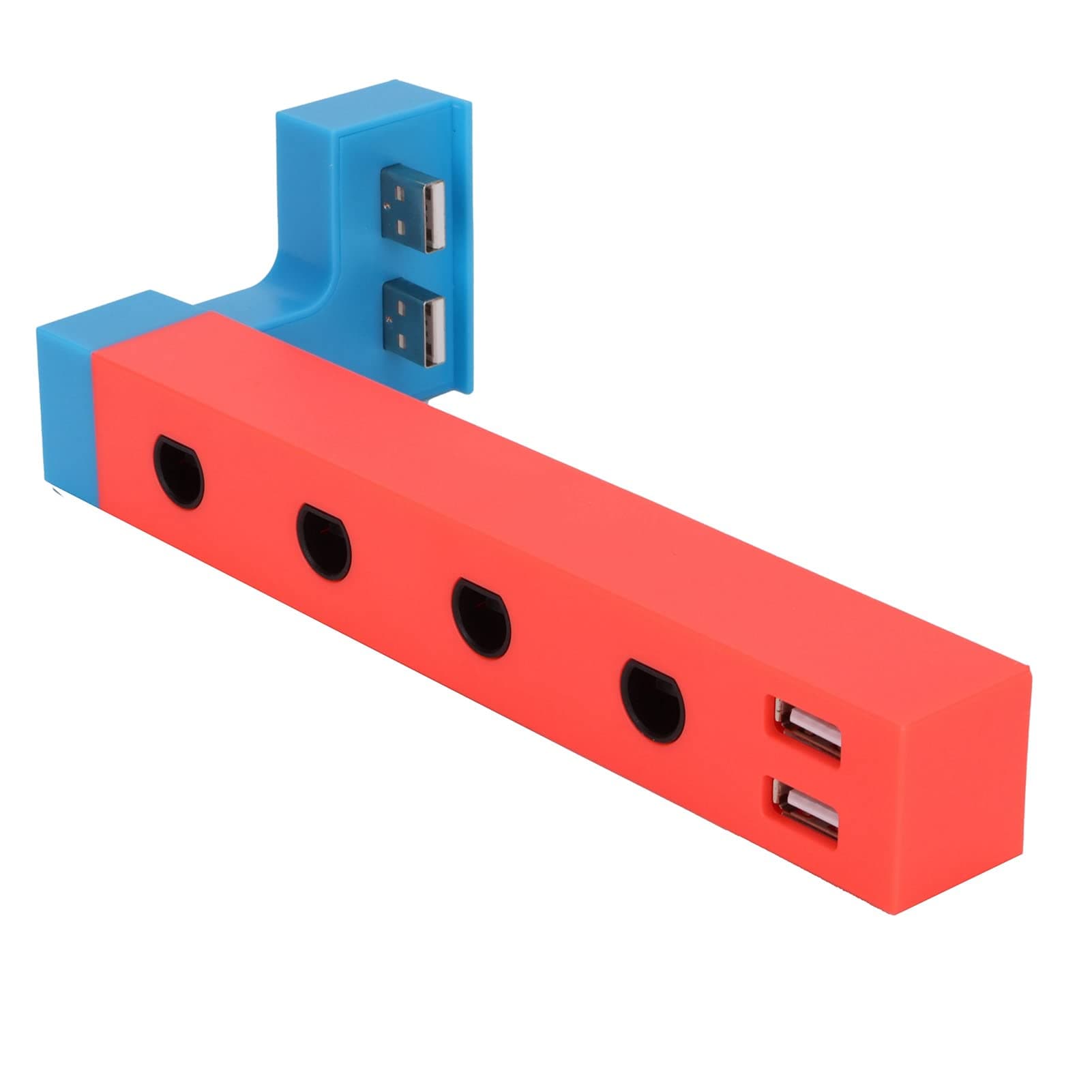 KIMISS Portable 4 Ports Wired Controller Adapter for with 2 USB Ports - Ideal Game Accessories for and