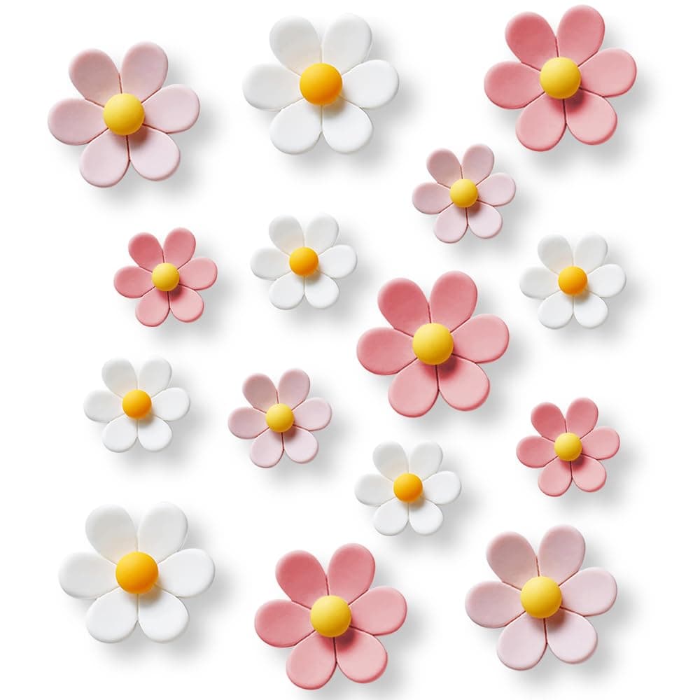 18 pcs - Cute Flower Magnet, Girl Pink Magnet for Fridge and Locker, Whiteboard, and Decoration（18 pcs - Flower-Pink