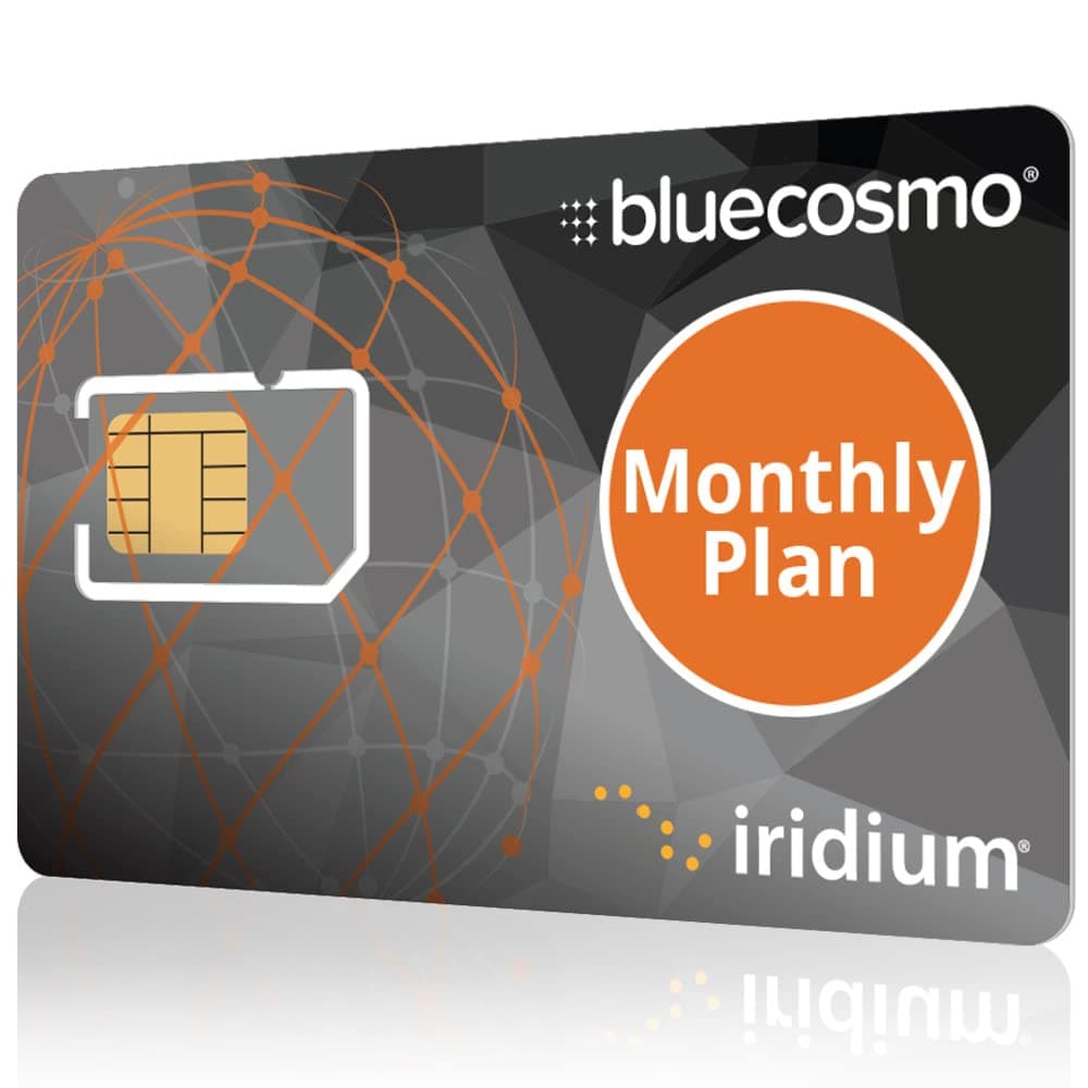 BlueCosmo Iridium Satellite Phone SIM Card - Monthly Postpaid Service Plans for Iridium Extreme, 9555, 9505A & Iridium GO!