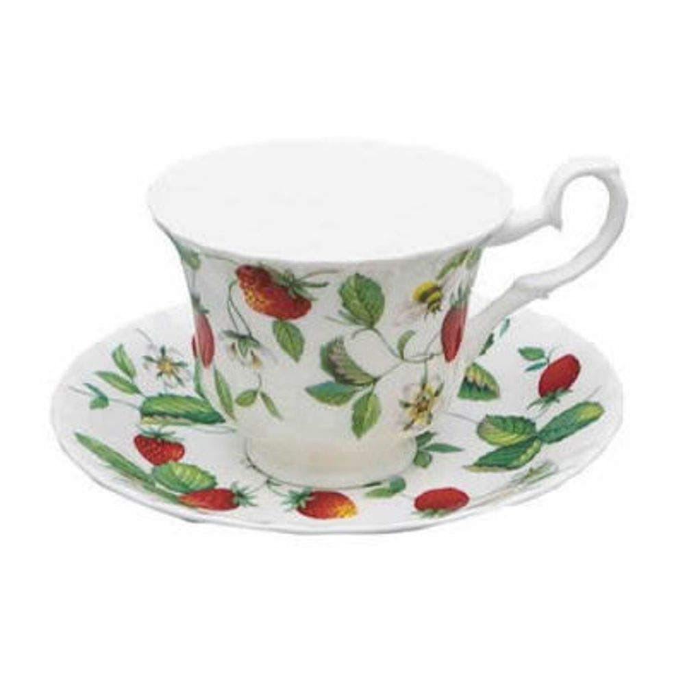 Teacup and Saucer (230 ml) Set of 2 - Alpine Strawberry