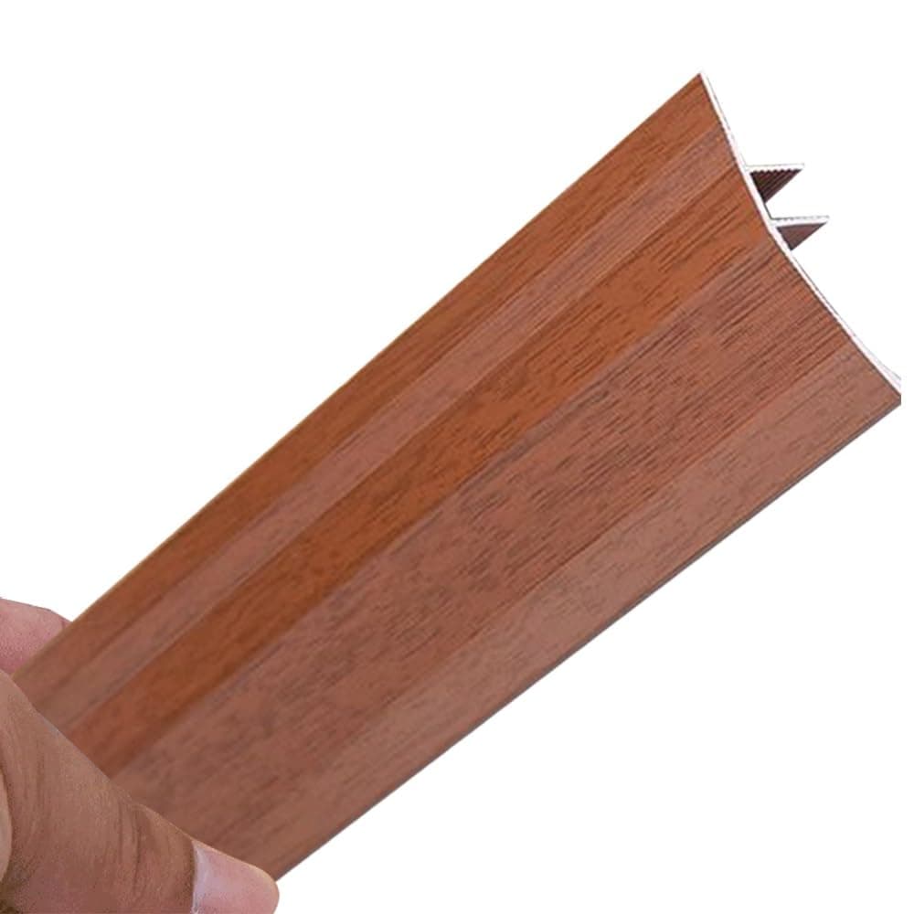 HVENNUXXG Aluminum Floor Transition Threshold Strip, Self Adhesive Doorway Edge Trim, Metal Anti Slip Gap Cover Threshold Reducer Suitable for Threshold Height 8-18mm ﻿(Red,100CM/3.3ft)