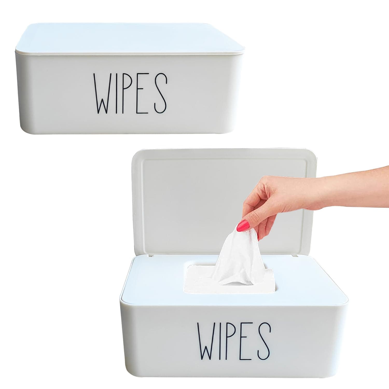 Moorfowl 2 Pack Baby Wipes Dispenser for Bathroom,7.28"L * 4.80"W * 2.75"H
