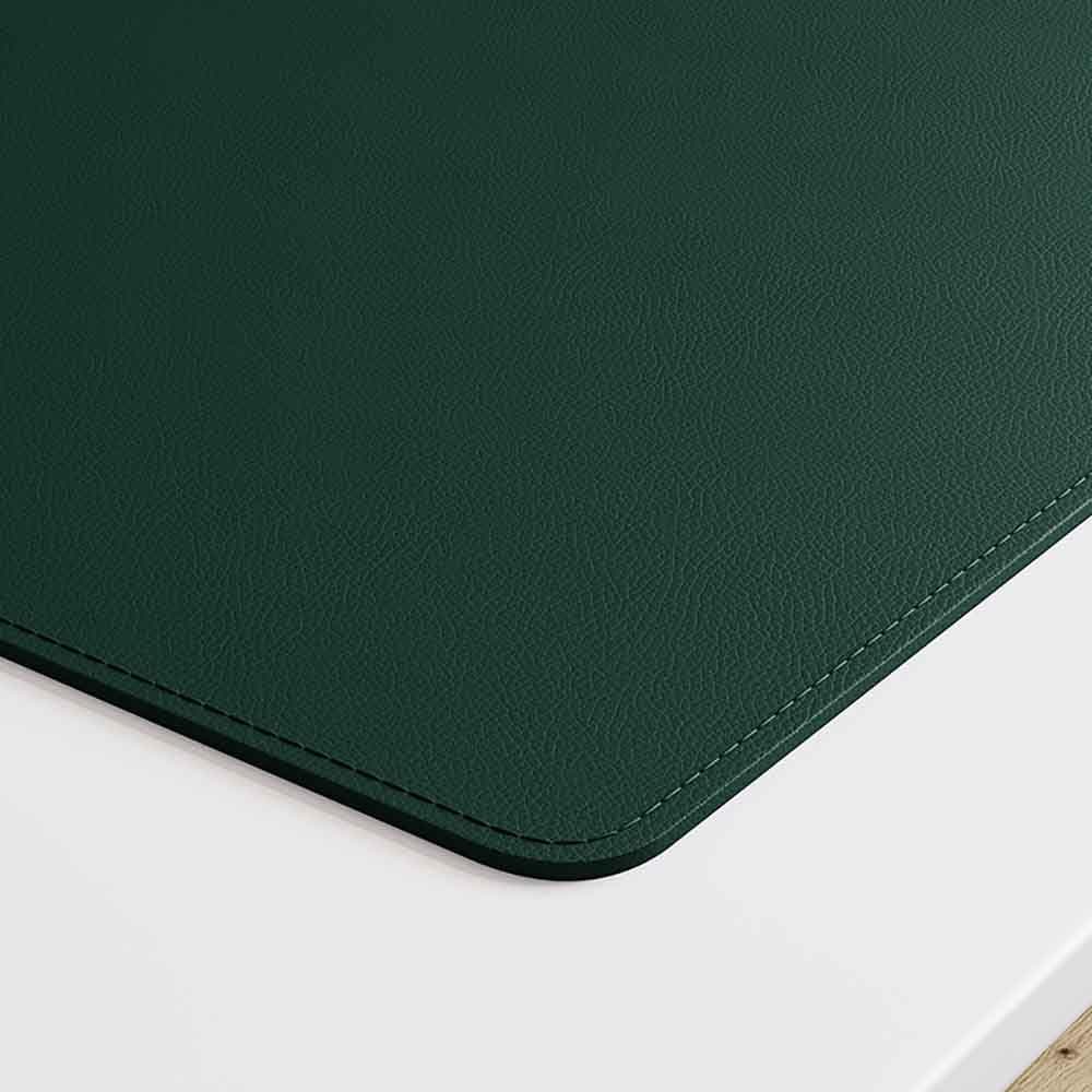Leather Mouse Pads for Laptop Computer PC Gaming Executive Work Desk Handmade Desk Mouse Mat (Dark Green,40x100cm)