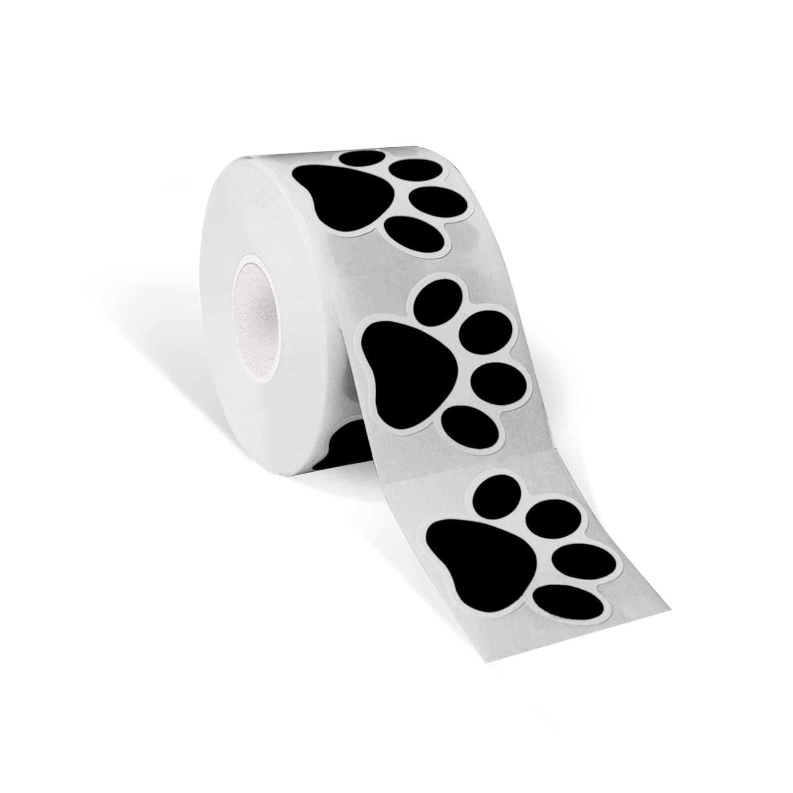 STARLIBOO Paw Print Stickers, 1.5 inch Dog Paw Stickers, 600pcs Puppy Paws Sticker, Clues Paws Print Sticker(Perforation Line/Black)