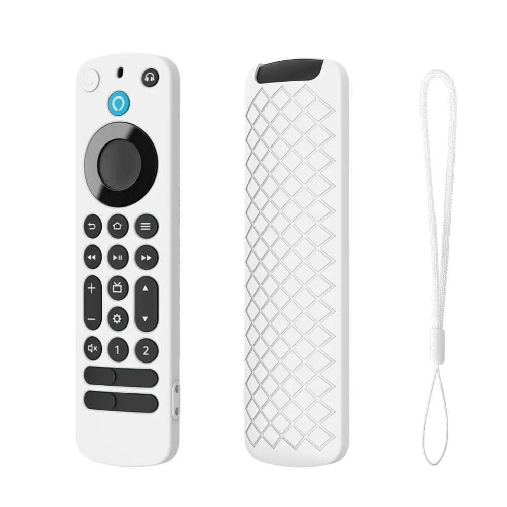 Soft Remote Case for Applicable to Alexa Voice Remote Pro Remote Control Protective Covers Drop-Resistant Silicone Case Drop Resistant Durable Shockproof Anti-Slip Lighting,White