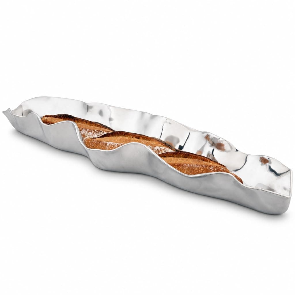Arthur Court Aluminum Carmel Pattern Baguette Bread Tray 24" Long